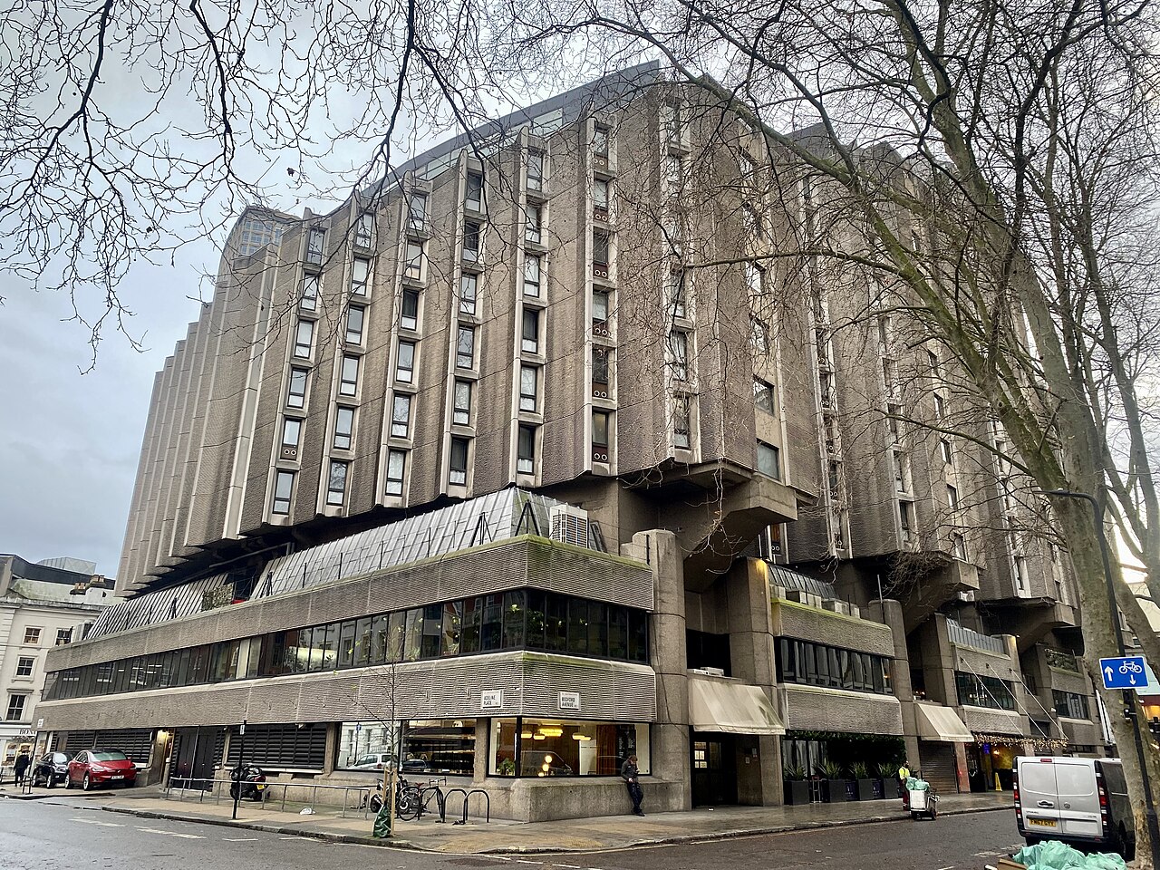 The hotel building in Bloomsbury, January 2024.